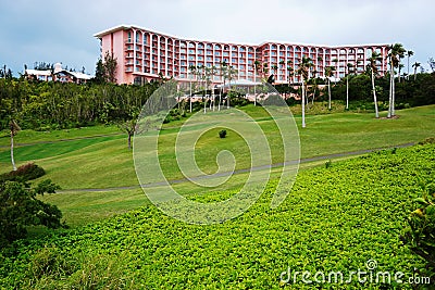 The pink Fairmont Hotel in Southampton, Bermuda Editorial Stock Photo