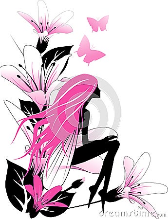 Pink fairy Vector Illustration