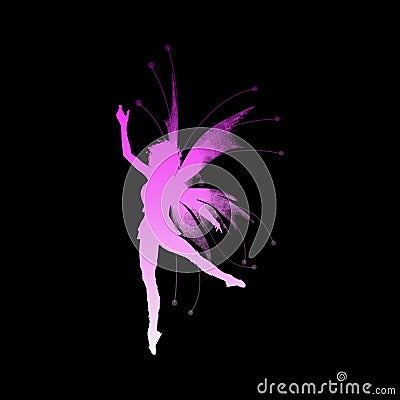 Pink fairy black background Stock Photo