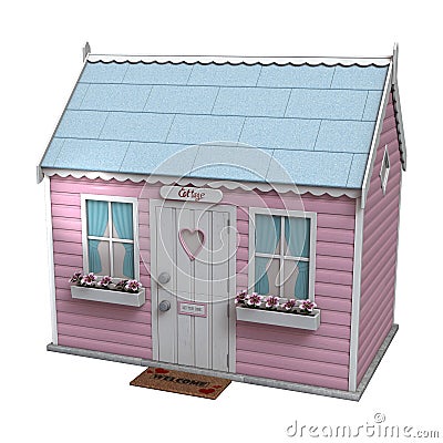 Pink Fairy Cottage Stock Photo