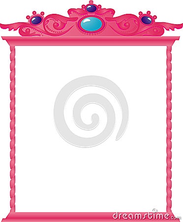 Pink fairytale frame Vector Illustration