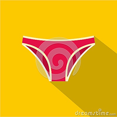 Pink female panties icon, flat style Vector Illustration