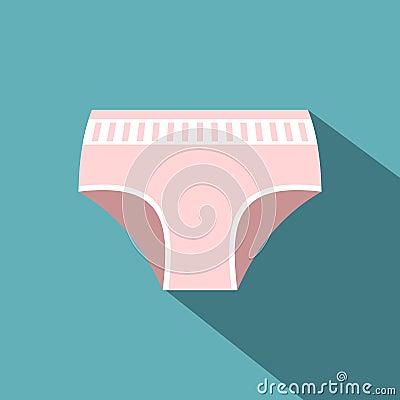 Pink female underwear icon, flat style Vector Illustration