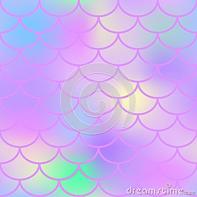 Pink fish scale seamless pattern. Magic Mermaid texture or background square swatch. Stock Photo