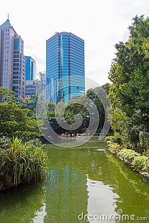 Pink Flamingos in Hong Kong Editorial Stock Photo