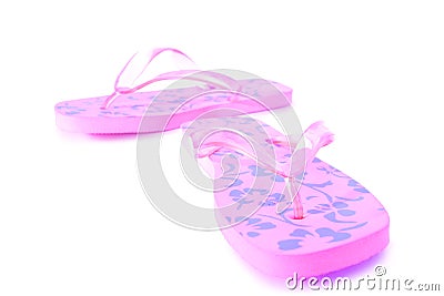 Pink flip flops Stock Photo