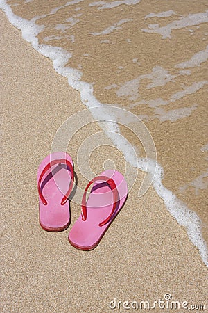 Pink flip flops Stock Photo