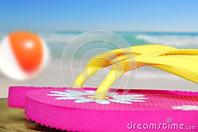 Pink Flip flops by Ocean Stock Photo