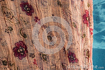 Pink floral cloth Stock Photo