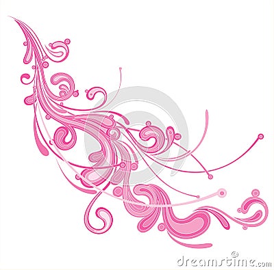 Pink flourish Vector Illustration