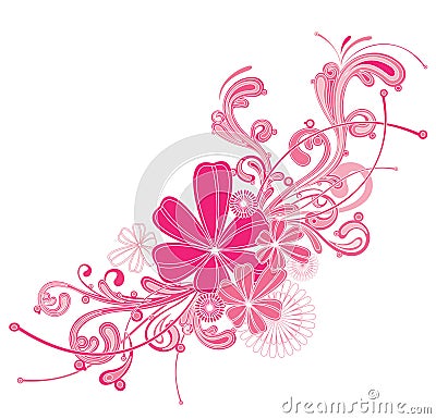 Pink flourish Vector Illustration