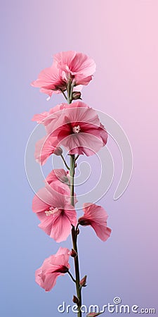 Minimalist Pink Hollyhock Mobile Wallpaper For Sensational And Sony Xbr-x750h Stock Photo