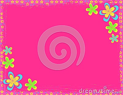 Pink flower hippie background Stock Photo