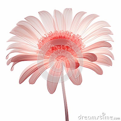 Realistic Gerber Daisy With Translucent Pink Center - 3d Illustration Stock Photo