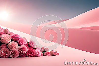 pink flower podium Stock Photo