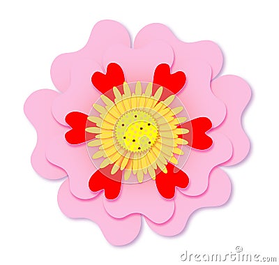 Pink Flower Vector Illustration