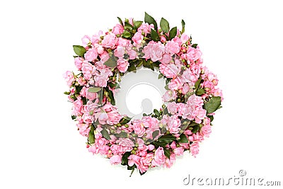 Pink flower wreath Stock Photo