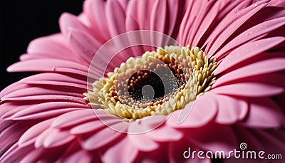 A pink flower with a yellow center Stock Photo
