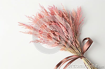 Pink Flowers on White Background Stock Photo