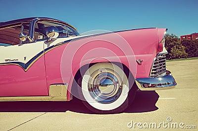 Pink 1955 Ford Crown Victoria Editorial Stock Photo