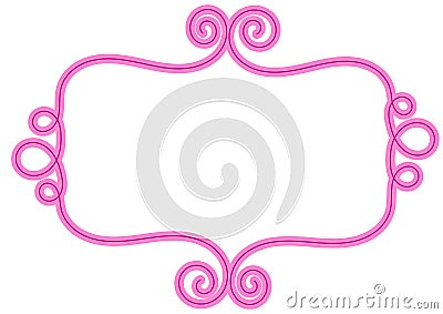 Pink Frame Valentines Card Border Stock Photo