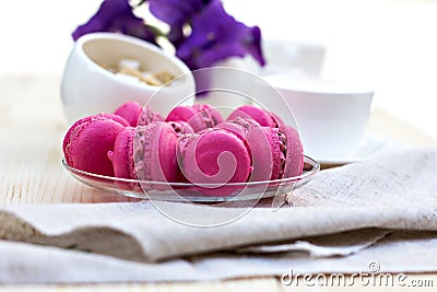 Pink French Makarons Stock Photo