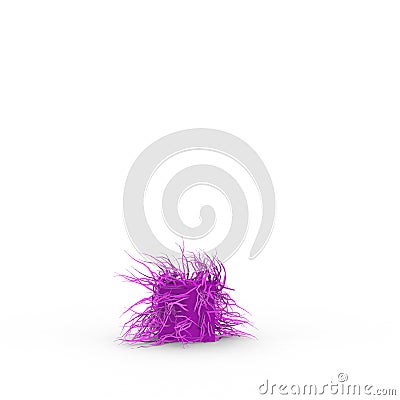 Pink fur letter Point isolated on white background Stock Photo