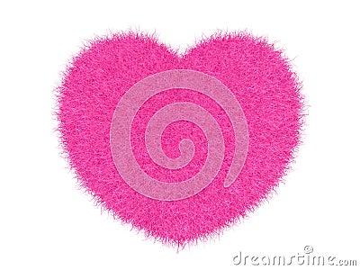 3d pink furry heart Stock Photo