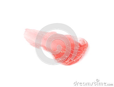 Pink Gel Cream Isolated. Soft Paraffin Strokes or Cosmetic Gel Stock Photo