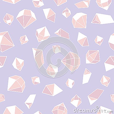 Pink gemstones seamless vector pattern Vector Illustration