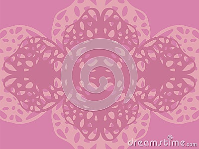 Pink colour gentle repeating patterned contour cute light background Vector Illustration