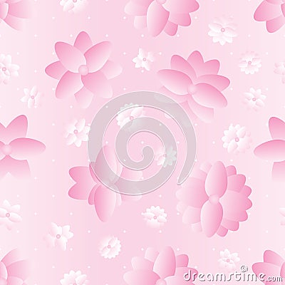 Pink geometric flower pastel seamless pattern Vector Illustration