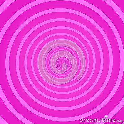 Pink geometric psychedelic square background with circular rotating swirl, helix or vortex. Backdrop with round optical Vector Illustration