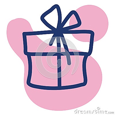 Pink giftbox, icon Vector Illustration