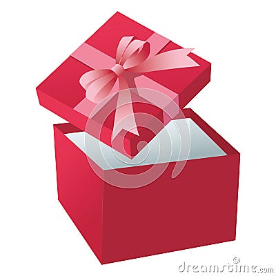 Pink giftbox open Vector Illustration