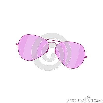 Pink glass sunglasses Vector Illustration