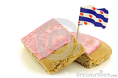 pink glazed pastry called fondant koek Stock Photo