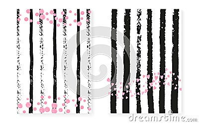 Pink glitter sequins with dots. Wedding and bridal shower invita Vector Illustration