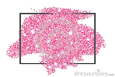 Pink glitter texture border isolated over white background Vector Illustration