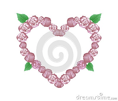 Pink Glory Bower Flowers in Heart Shape Vector Illustration