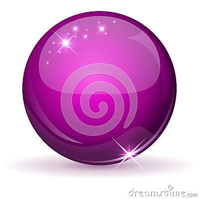 Pink glossy sphere Vector Illustration