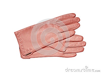 Female Pink glove isolated on white Stock Photo
