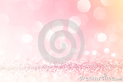 Pink gold, pink bokeh,circle abstract light background,Pink Gold shining lights, sparkling glittering Valentines day,women day or Stock Photo