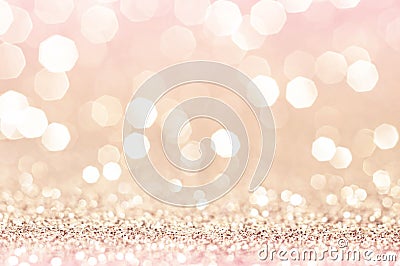 Pink gold, pink bokeh,circle abstract light background,Pink Gold shining lights, sparkling glittering Valentines day,women day or Stock Photo