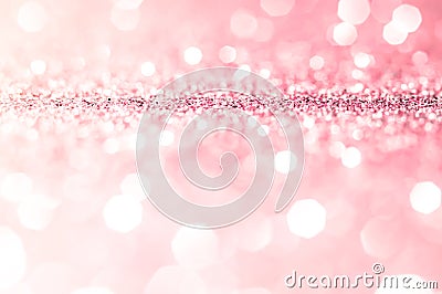 Pink gold, pink bokeh,circle abstract light background,Pink Gold shining lights, sparkling glittering Valentines day,women day or Stock Photo