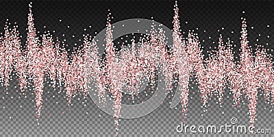 Pink gold glitter luxury sparkling confetti. Scatt Cartoon Illustration