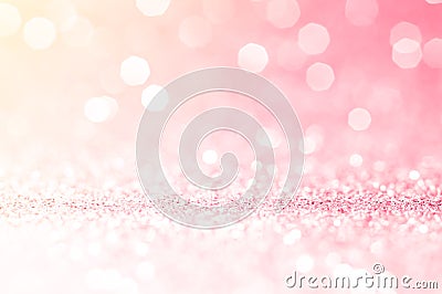 Pink gold, pink bokeh,circle abstract light background,Pink Gold shining lights,sparkling glittering Valentines day,women day or e Stock Photo