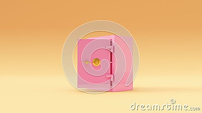 Pink an Gold Safe Warm Cream Background Cartoon Illustration