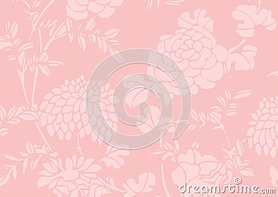 Pink gradient Asian flower textured background Vector Illustration
