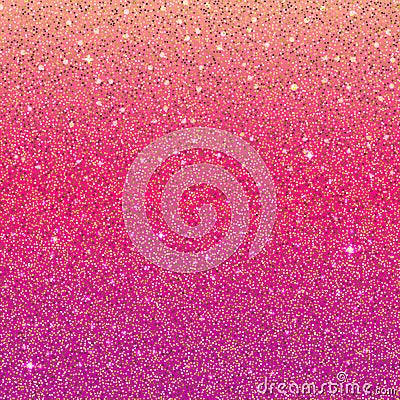 Pink gradient glittering background. Ombre sparkling backdrop Vector Illustration